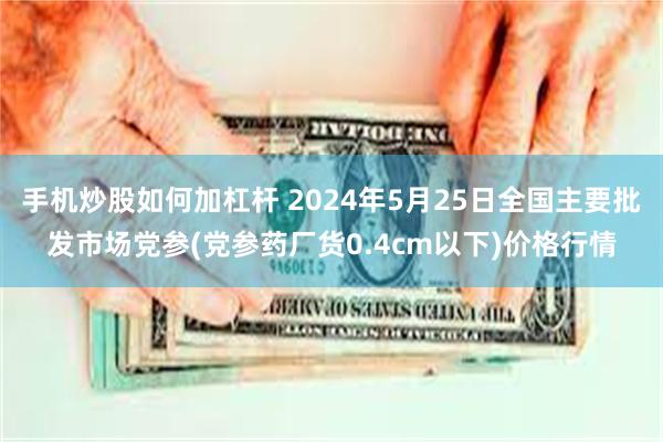 手机炒股如何加杠杆 2024年5月25日全国主要批发市场党参(党参药厂货0.4cm以下)价格行情