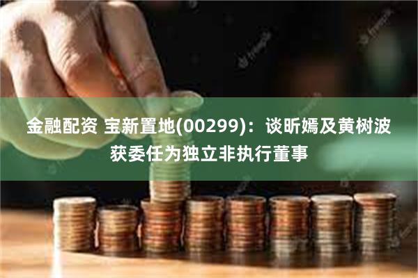 金融配资 宝新置地(00299)：谈昕嫣及黄树波获委任为独立非执行董事