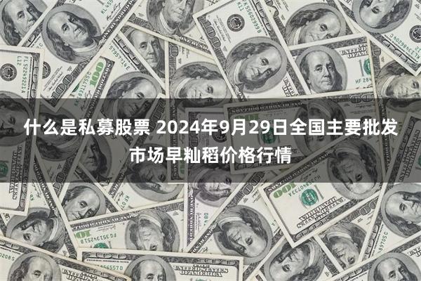 什么是私募股票 2024年9月29日全国主要批发市场早籼稻价格行情