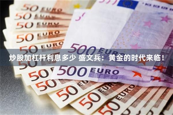 炒股加杠杆利息多少 盛文兵：黄金的时代来临！