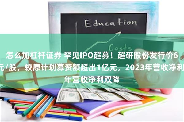 怎么加杠杆证券 罕见IPO超募！超研股份发行价6.70元/股，较原计划募资额超出1亿元，2023年营收净利双降